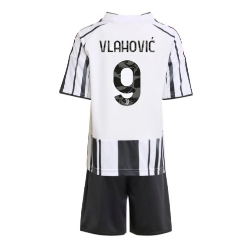 Juventus Dusan Vlahovic #9 Primera Equipación Niños 2025-26 Manga Corta (+ Pantalones cortos)